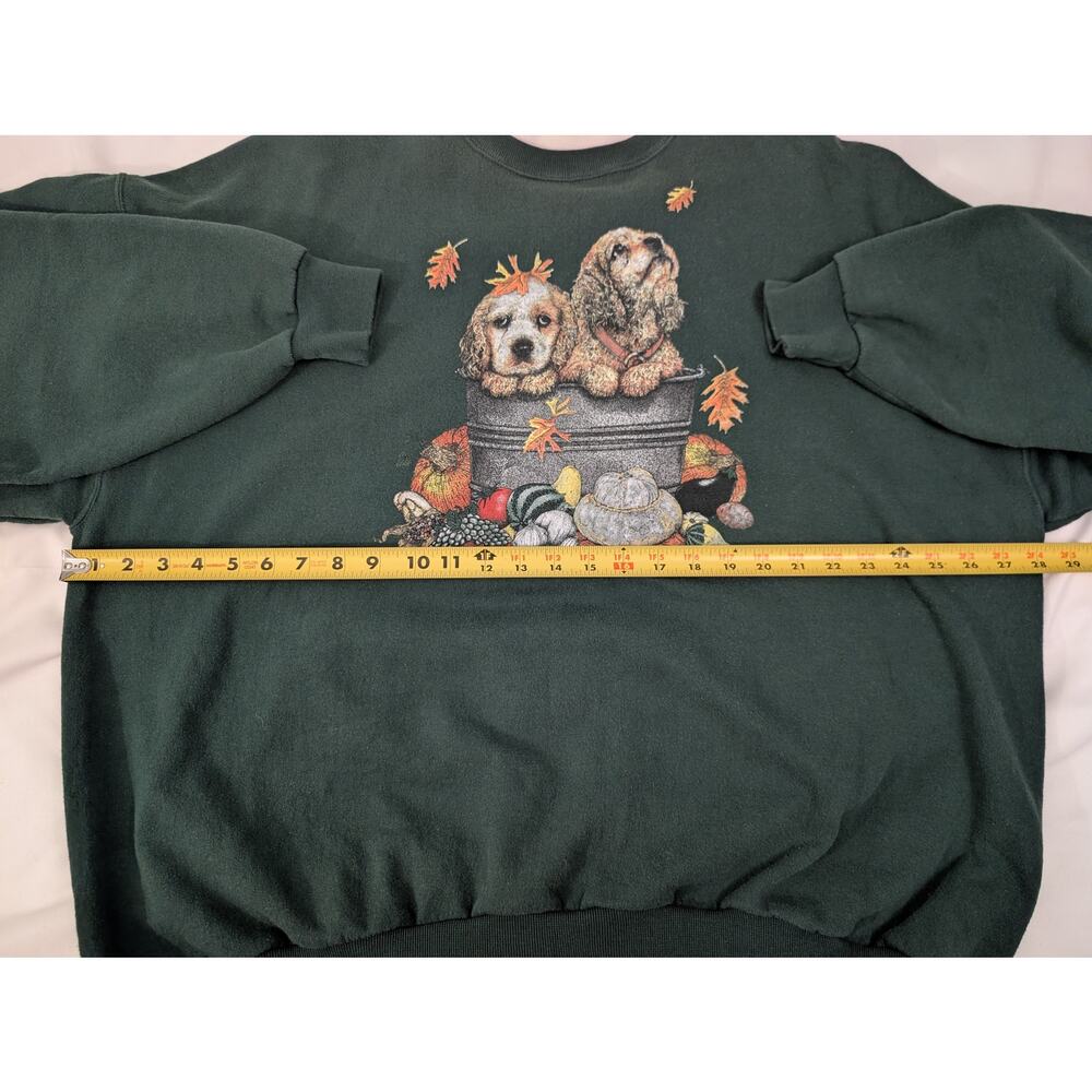 Vintage 90s Dog Gourd Pumpkin Sweatshirt Women's 3X Grandmacore Retro Fall Leaf - Picture 10 of 11